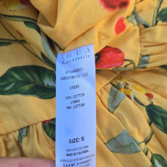 Agua Bendita Yellow Floral Off-Shoulder Mini Dress - Picture 16 of 16